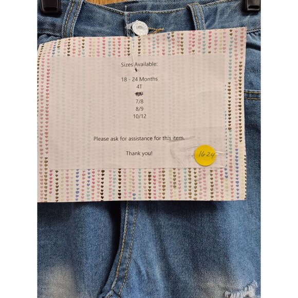 Light Wash Distressed Denim with Leopard 4T Kids all sizes - Picture 2 of 6